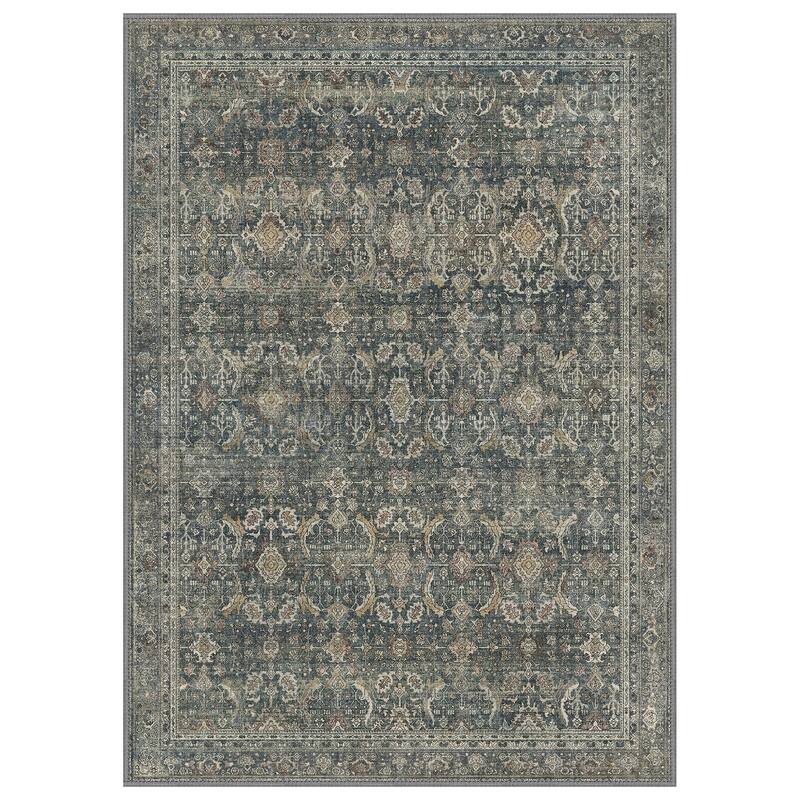 Mcow Grace Muted Floral Low Pile Non-Slip Machine Washable Area Rug