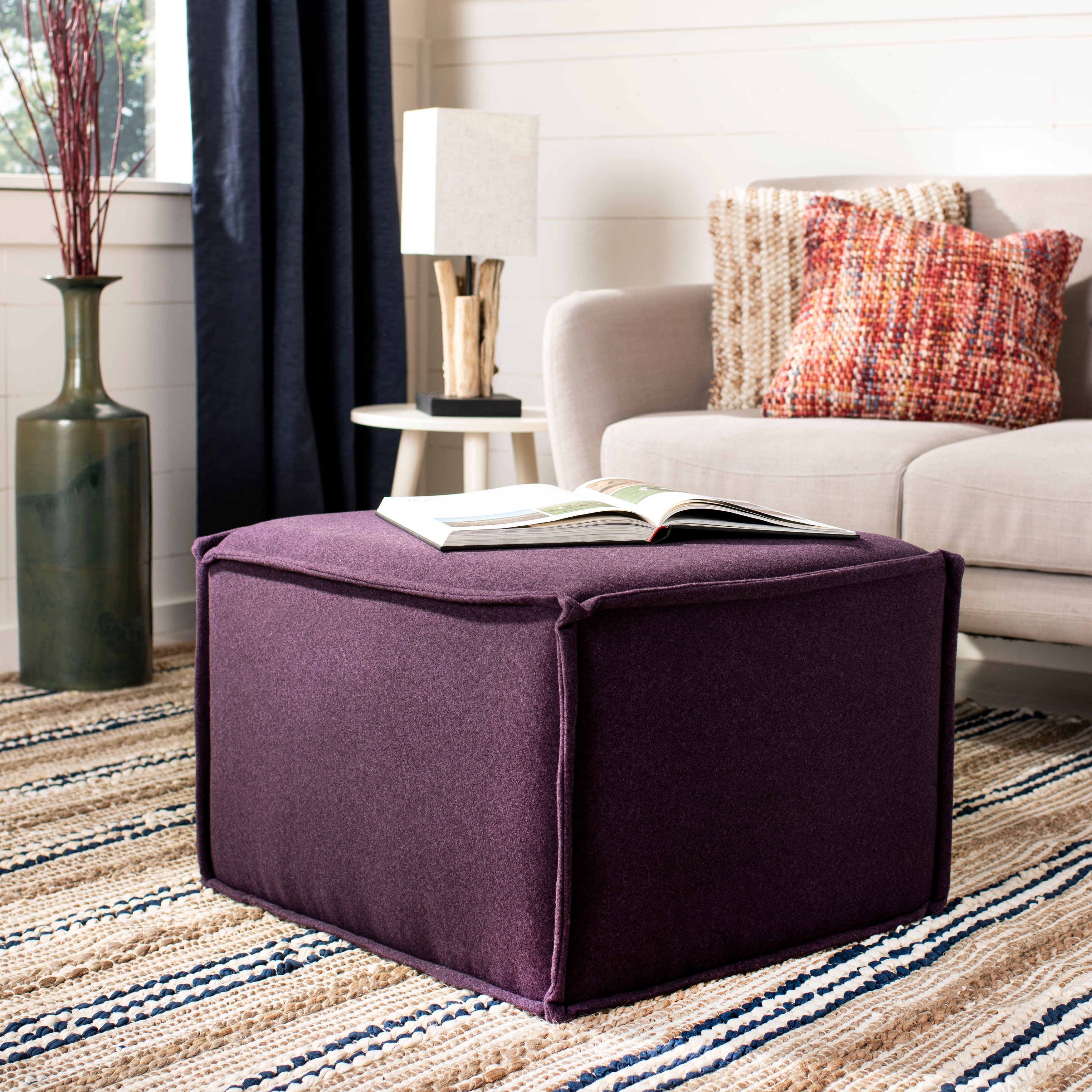Plum ottoman shop