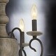 preview thumbnail 5 of 5, Luxury French Country Semi-Flush Ceiling Light, 15.5"H x 18"W, with Colonial Style, Grey-Washed Wood, Antique Black Finish