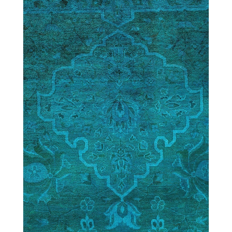 Overdyed, One-of-a-Kind Hand-Knotted Area Rug - Blue - 11' 4" x 17' 6"