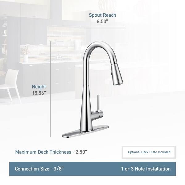 Moen 7864 Sleek 1 5 Gpm Single Hole Pull Down Kitchen Faucet With Overstock 23335844