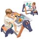 preview thumbnail 1 of 5, Easel for Kids, Foldable Toddler Easel with Building Block Table