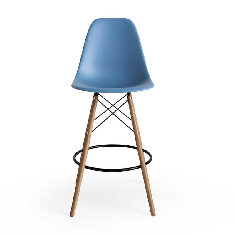 Paris Counter Height Stools (Set of 2) - Blue / Natural Legs
