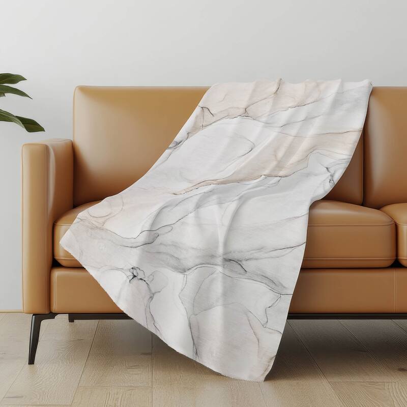 Premium Machine Washable Modern Abstract Sherpa Throw Blanket