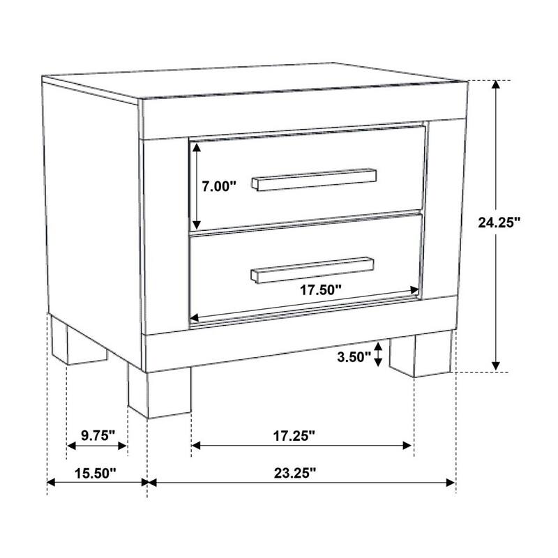 2 Drawers MDF Nightstand