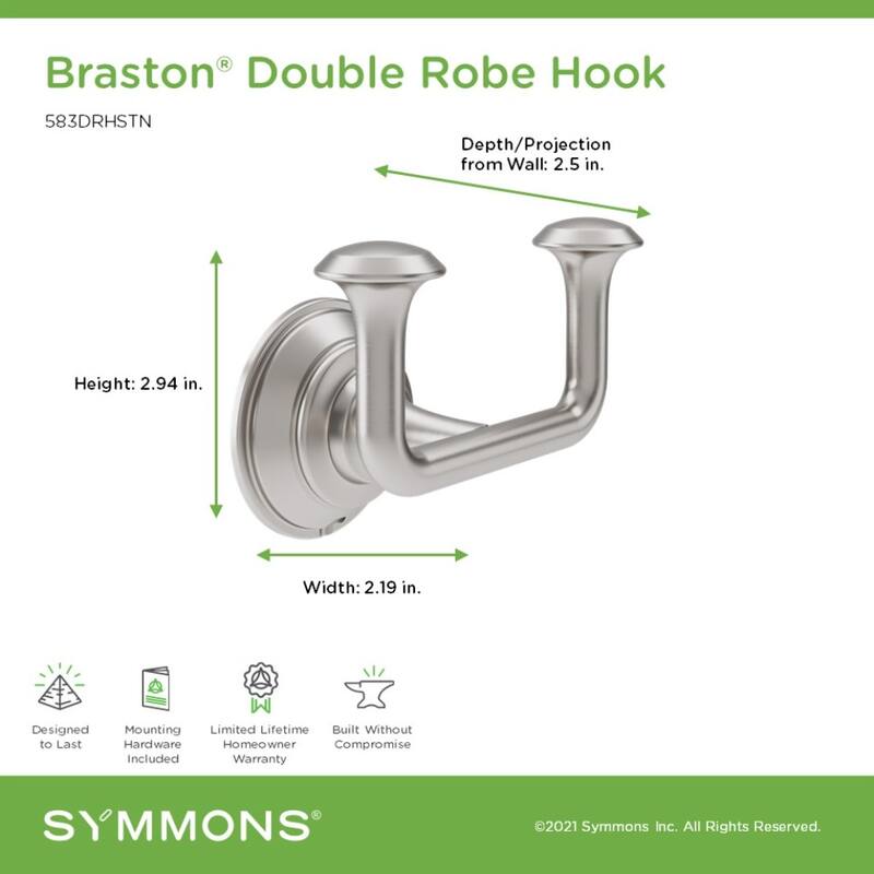 Symmons 583DRH Braston Double Robe Hook