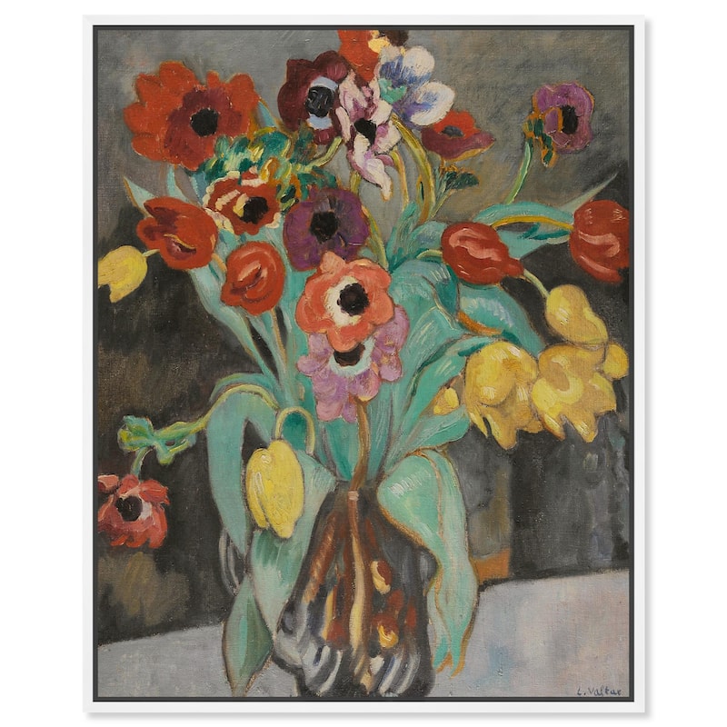 Valtat Anemones Tulipes Canvas by Art Remedy - White - 30" x 36"
