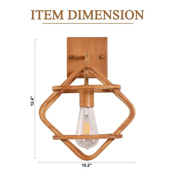 Cusp Barn Farmhouse 1-Light Metal Wall Sconces, Industrial Rhomboid Wall Light, Geometric Bedside Wall Mount Sconces for Bedroom