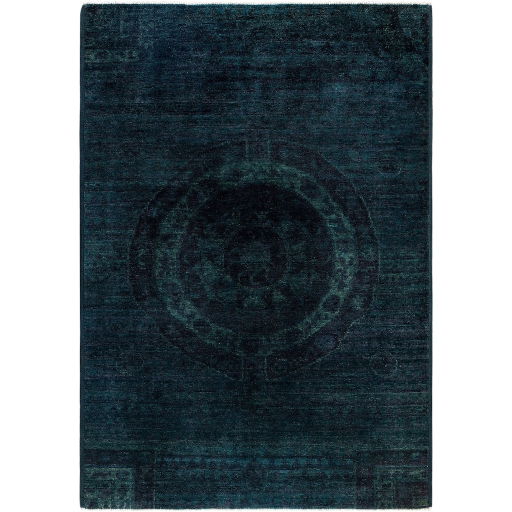 Overdyed One-of-a-Kind Hand-Knotted Area Rug - Green - 6' 2" x 8' 10"