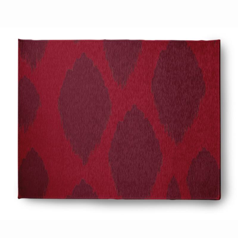 Web of Ikat Soft Chenille Rug - 8' x 10' - Dark Red