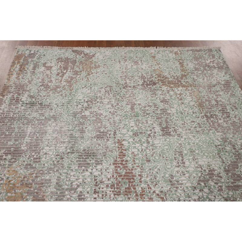 Multi-Color Abstract Modern Area Rug Handmade Wool Carpet - 5'6"x 7'6"