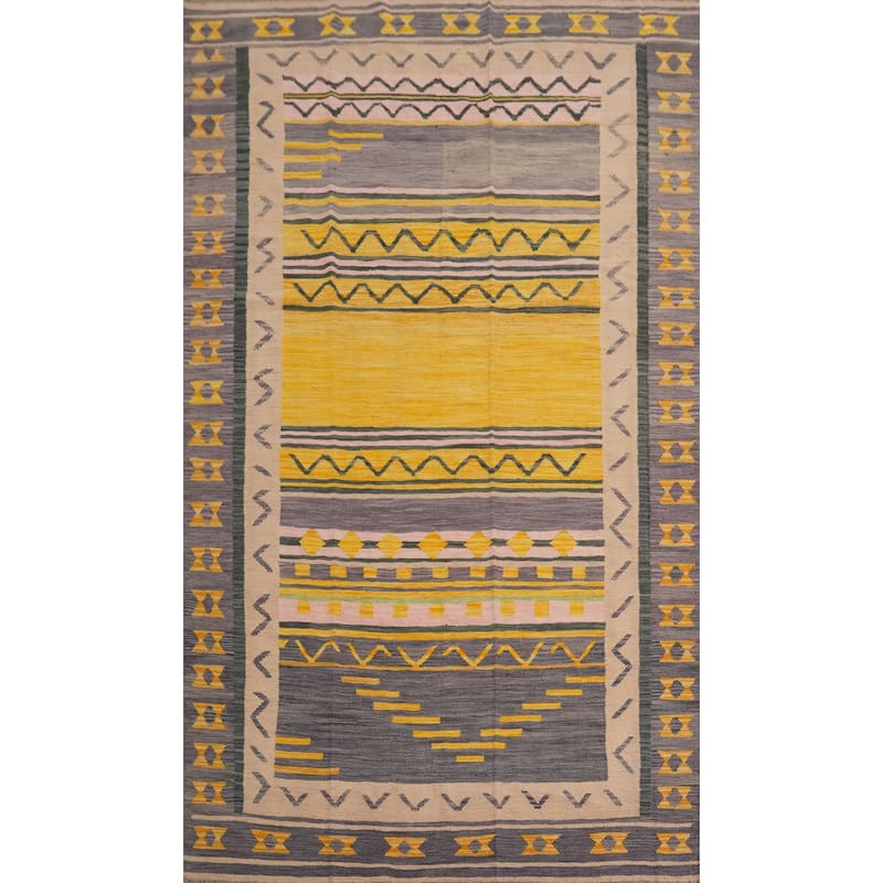 Hand Woven Southwestern Wool Multi-Colored Geometric Area Rug - 9' 8'' X 6' 3''