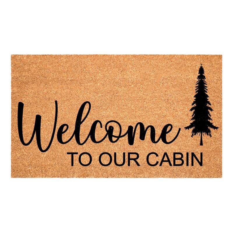 HomeRoots 17" X 29" Brown And Black Christmas Outdoor Coir Door Mat - 17.00' X '29.00