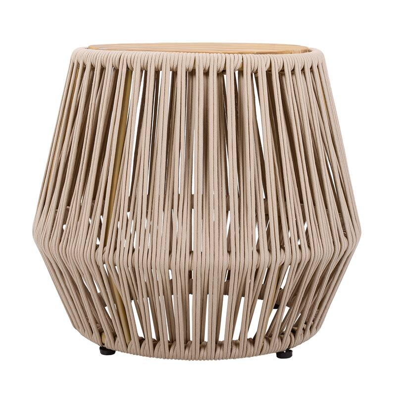 Christopher Knight Home Marcellin Acacia Wood Side Table with Rope Woven Base