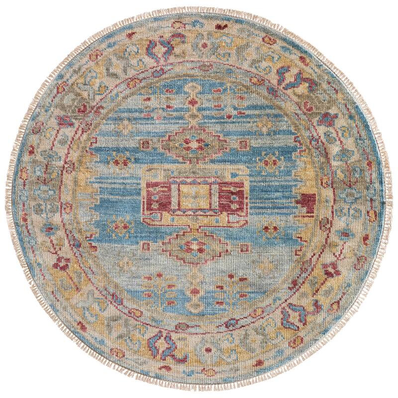 Grand Bazaar Foxboro Hand Knotted Geometric Traditional Area Rug