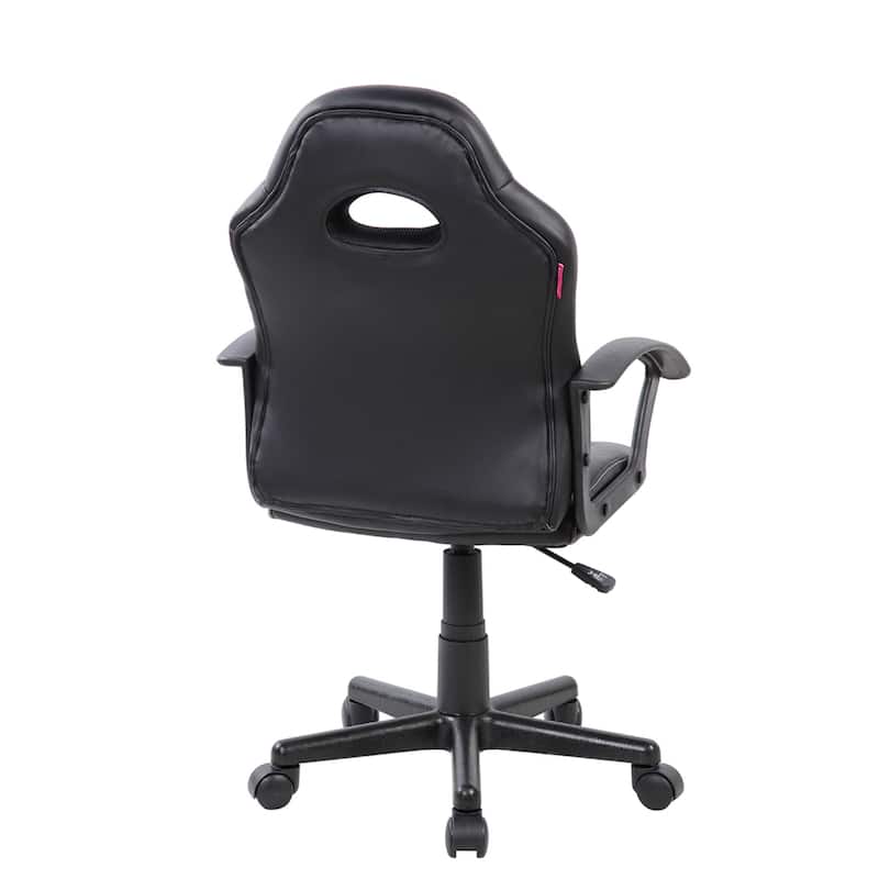 35.25" Black Red Techni Mobili Kid's Gaming Student Racer Chair Wheels