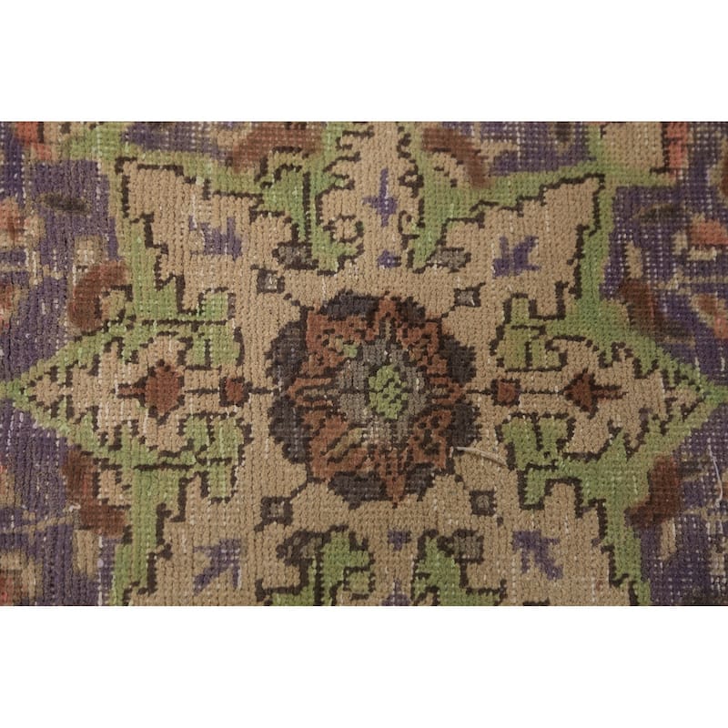 Light Blue Medallion Tabriz Persian Rug Floral Handmade Wool Carpet - 9'10"x 12'4"