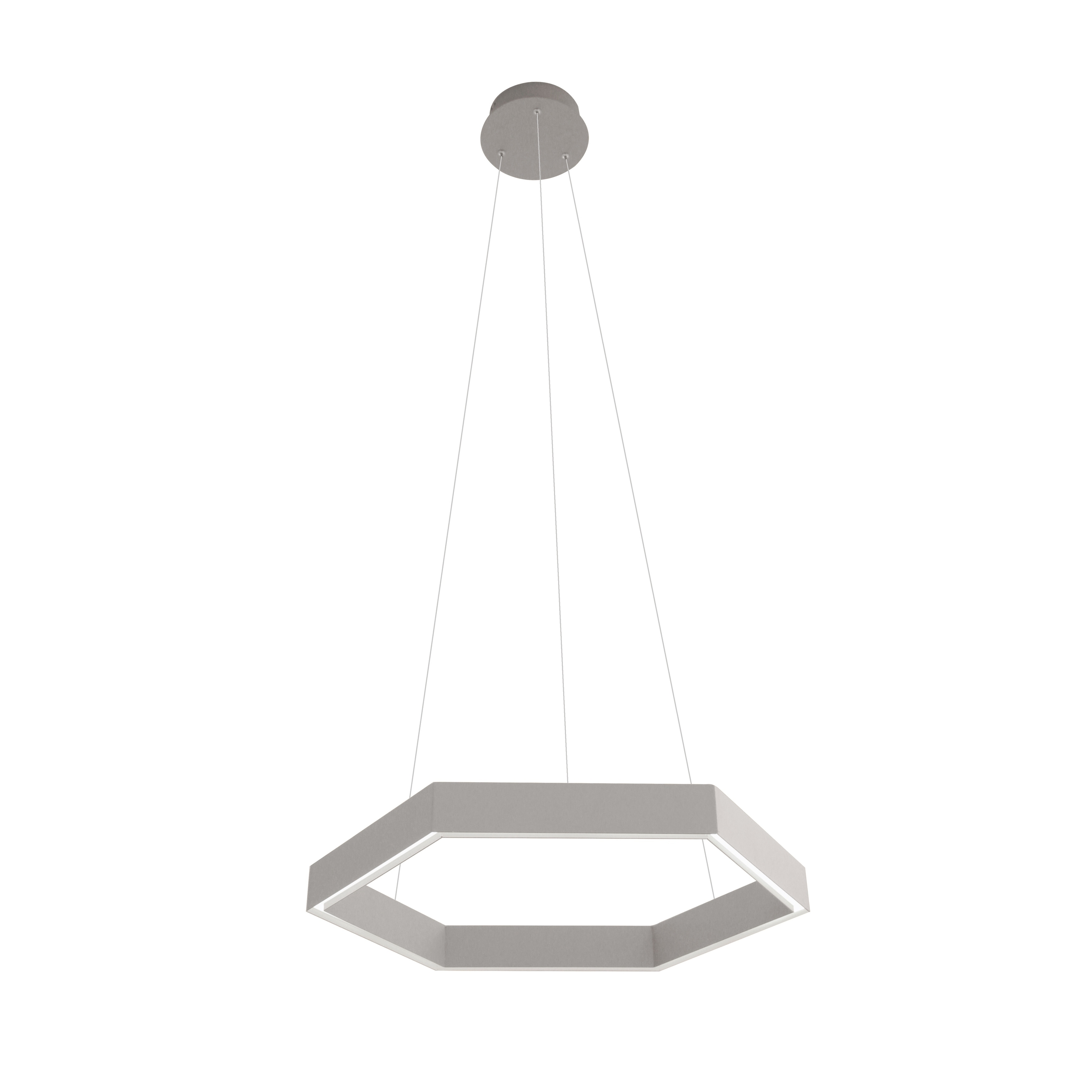 Modern 1-Light Light Grey Octagon LED Chandelier