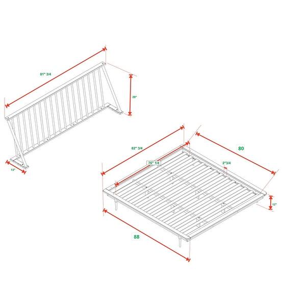 dimension image slide 2 of 3, Middlebrook Blaney Solid Wood Spindle Platform Bed