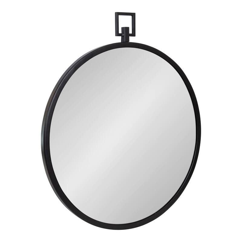 Kate and Laurel Tabb Round Framed Mirror - 24x28 - Black