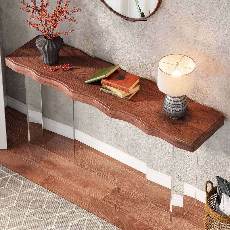 47 Inche Console Sofa Hall Table with Acrylic Legs for Entryway,Hallyway Accent Tables