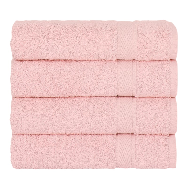 Authentic Hotel Spa Turkish Cotton Hand Towels (Set of 4) - Pink