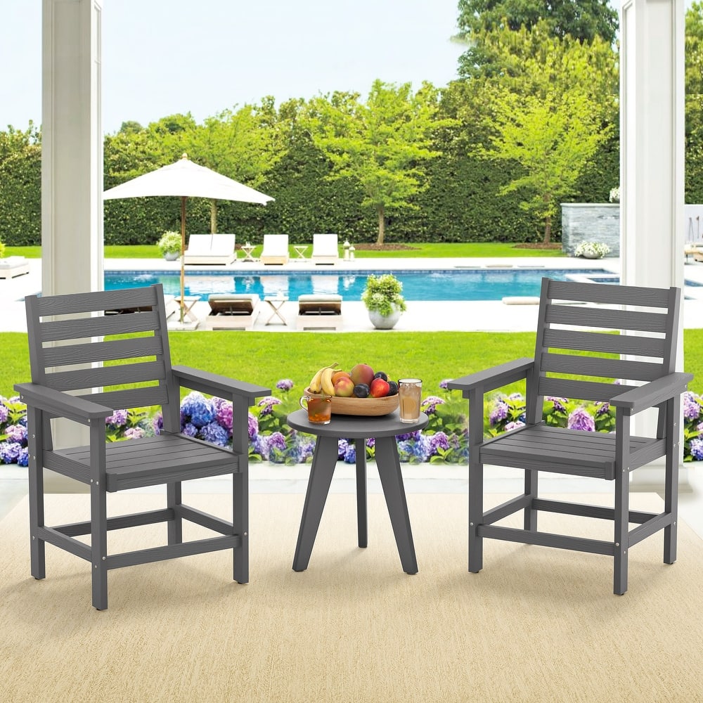 2-piece 18-inch HDPS Outdoor Chairs - 24" W x 26.4" L x 37.3" H