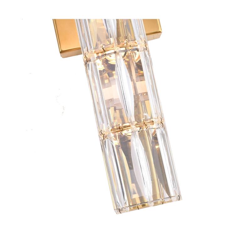 5-Light Gold Wall Sconce With Clear Crystal Accents
