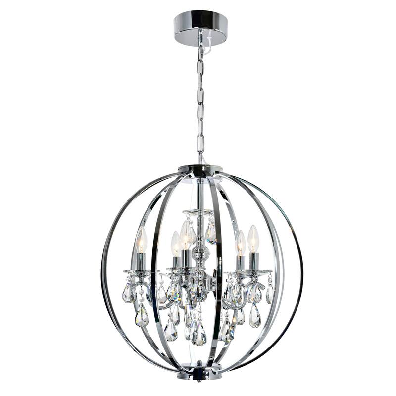 Abia 5 Light Up Chandelier With Chrome Finish - Chrome