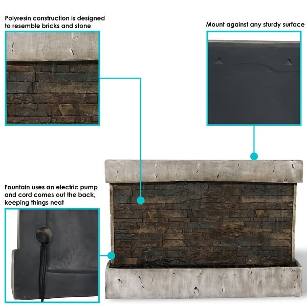 Shop Sunnydaze Ancient Wall Mounted Outdoor Modern Waterfall