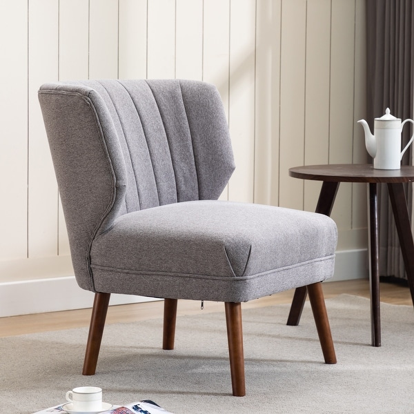 Corvus Farlow Upholstered Armless Wingback Accent Slipper Chair