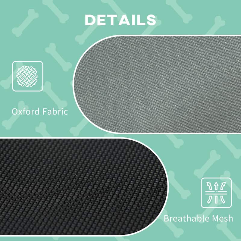 PawHut 48" x 36" Elevated Dog Cot Cooling Pet Bed With UV Protection Canopy Shade