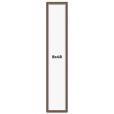 8x48 Shadow Box Frame Brown | 1.125 inches Deep Real Wood Rustic