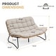 preview thumbnail 2 of 71, Double Papasan Chair Loveseat with Cushion, All-weather PE Rattan 2-Person Wicker Patio Chair for Indoor Outdoor
