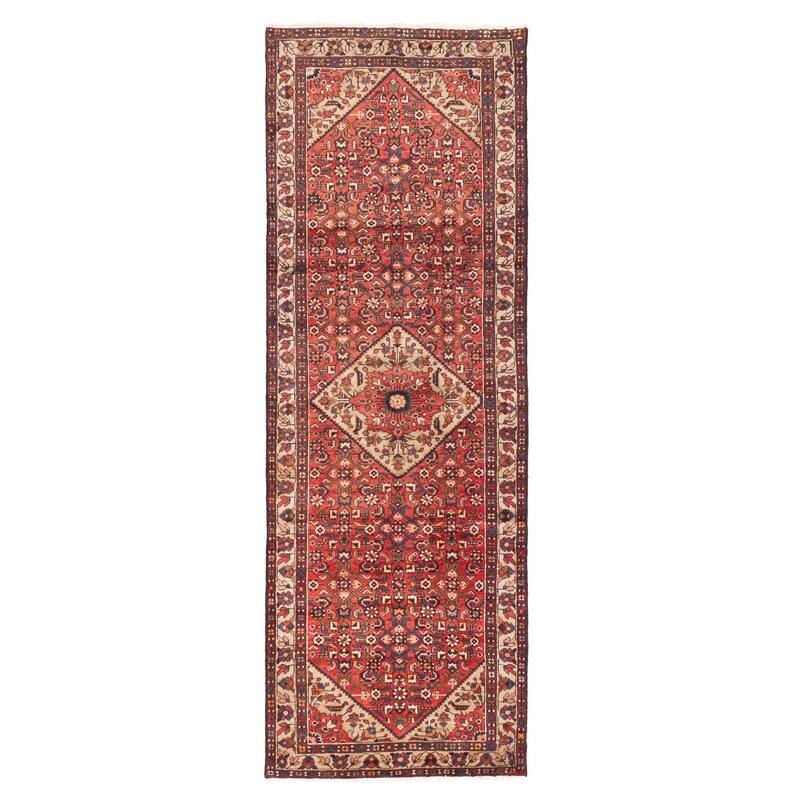 ECARPETGALLERY Hand-knotted Andelz Red Wool Rug - 3'5 x 9'10