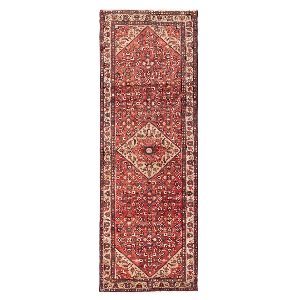 ECARPETGALLERY Hand-knotted Andelz Red Wool Rug - 3'5 x 9'10