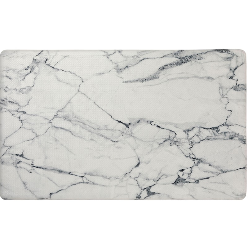 SoHome Cozy Living Modern Marble Anti-Fatigue Kitchen Mat - 20"x36 - Grey/White