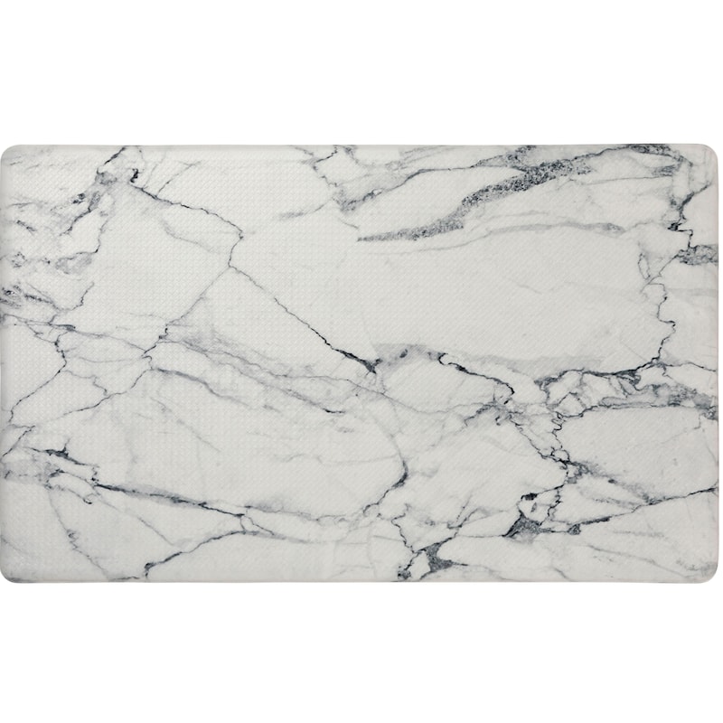 SoHome Cozy Living Modern Marble Anti-Fatigue Kitchen Mat - 17.5"x30" - Grey/White