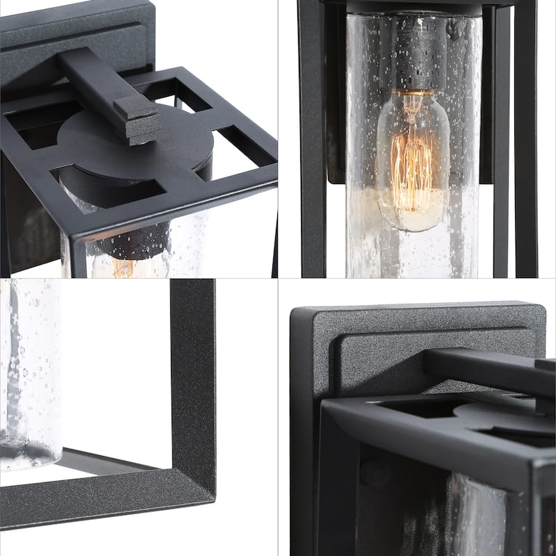 Black Outdoor Garage Lights Wall Lantern Waterproof Sconces - L 5" x W 6.5" x H 9"