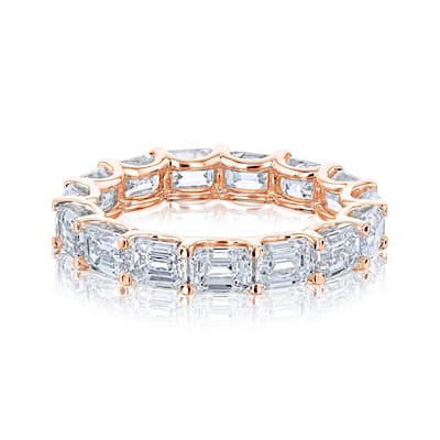 Annello by Kobelli 14k Gold East West Lab Grown Diamond (4x3mm) Eternity Ring (DEF/VS)