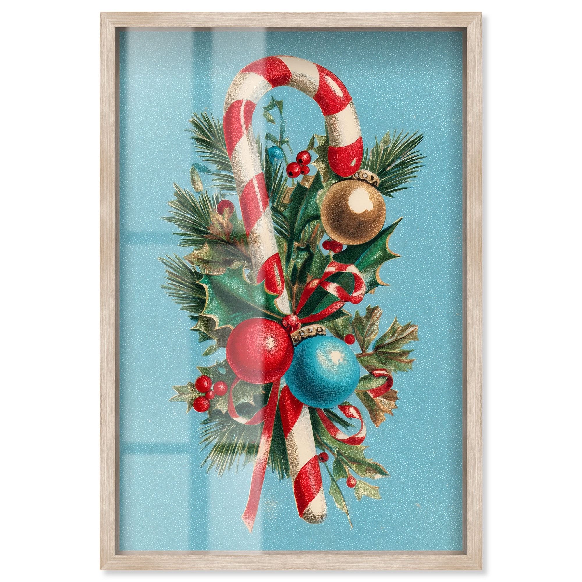 Candy Cane Bouquet II Christmas Decor Shadowbox Print by Art Remedy