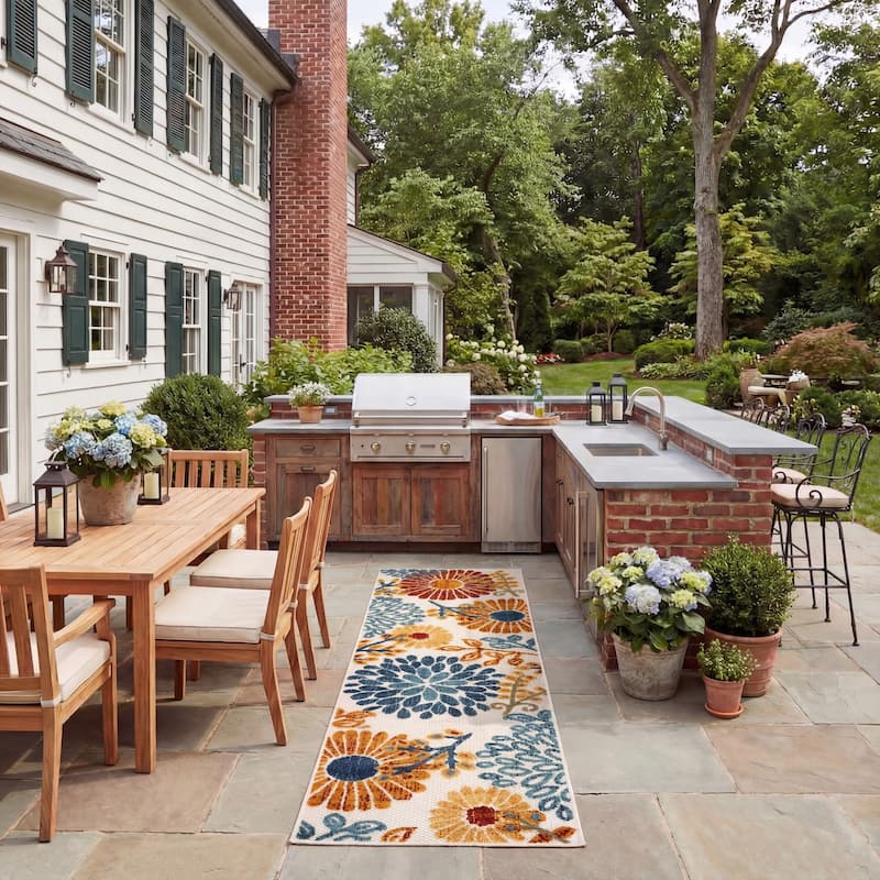 SAFAVIEH Cabana Hillechien Indoor/ Outdoor Waterproof Patio Floral Rug