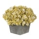 preview thumbnail 13 of 31, Faux Hydrangea in Grey Washed Wood Cube Planter Sage