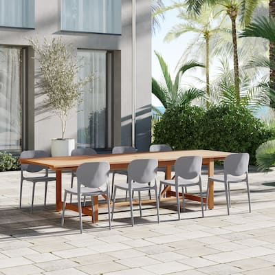 Amazonia Outdoor Patio 9pc Pentel Patio Extendable Dining Set