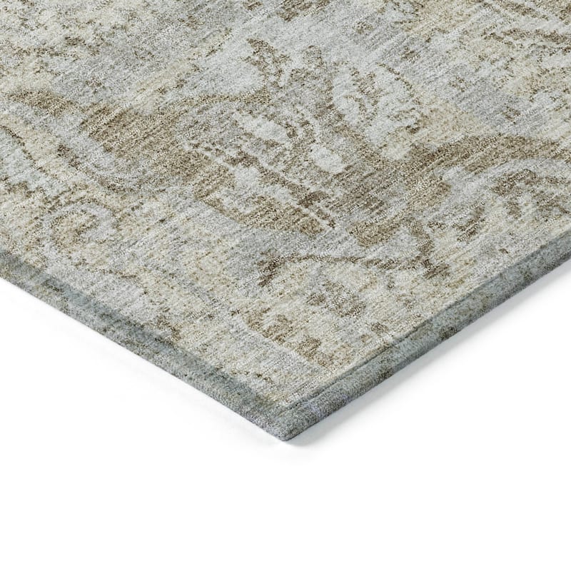 Machine Washable Indoor/ Outdoor Vintage Traditional Chantille Rug