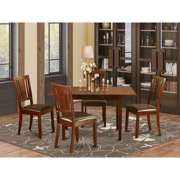 Mahogany Table Leaf and 4 Kitchen Chairs 5-piece Dining Set. Opens flyout.