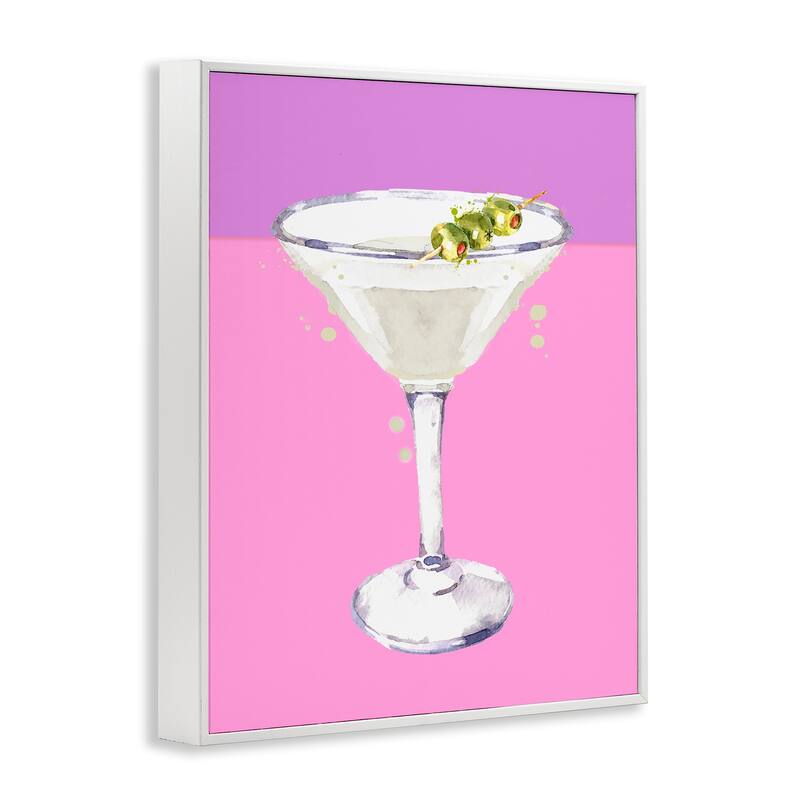 Stupell Bright Olive Martini Framed Giclee Art Design By Susan Jill