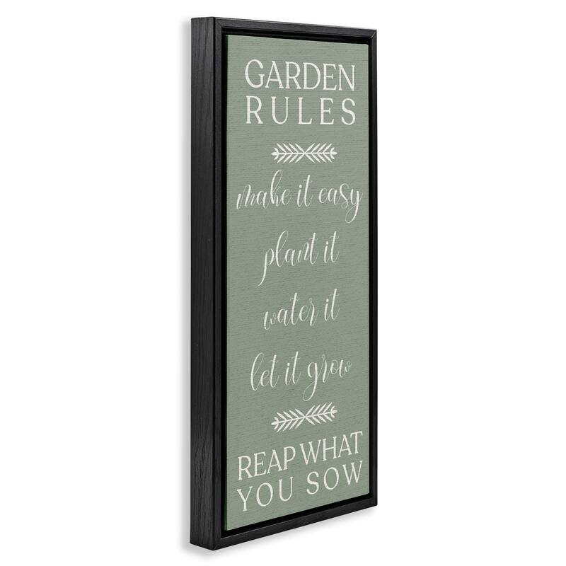 Stupell Reap What You Sow Gardening Framed Floater Canvas Wall Art Design By Lil' Rue