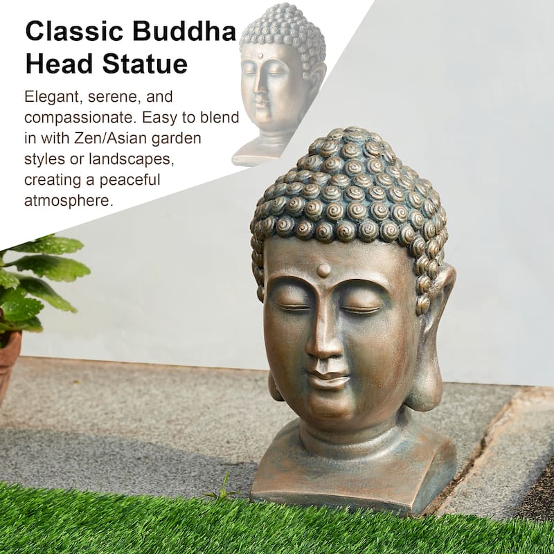 Glitzhome Zen-Style MgO Meditating Garden Buddha Statues Monk Sculpture Indoor Outdoor
