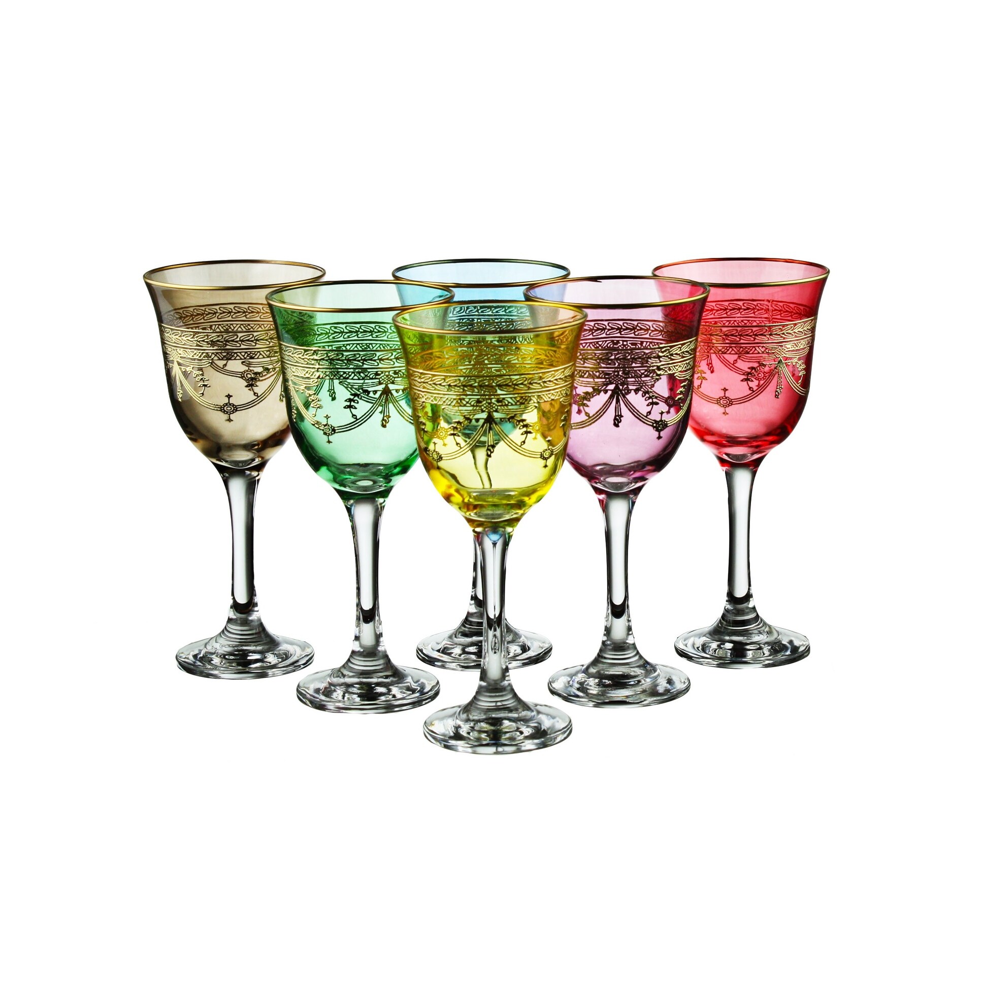 colored water glasses